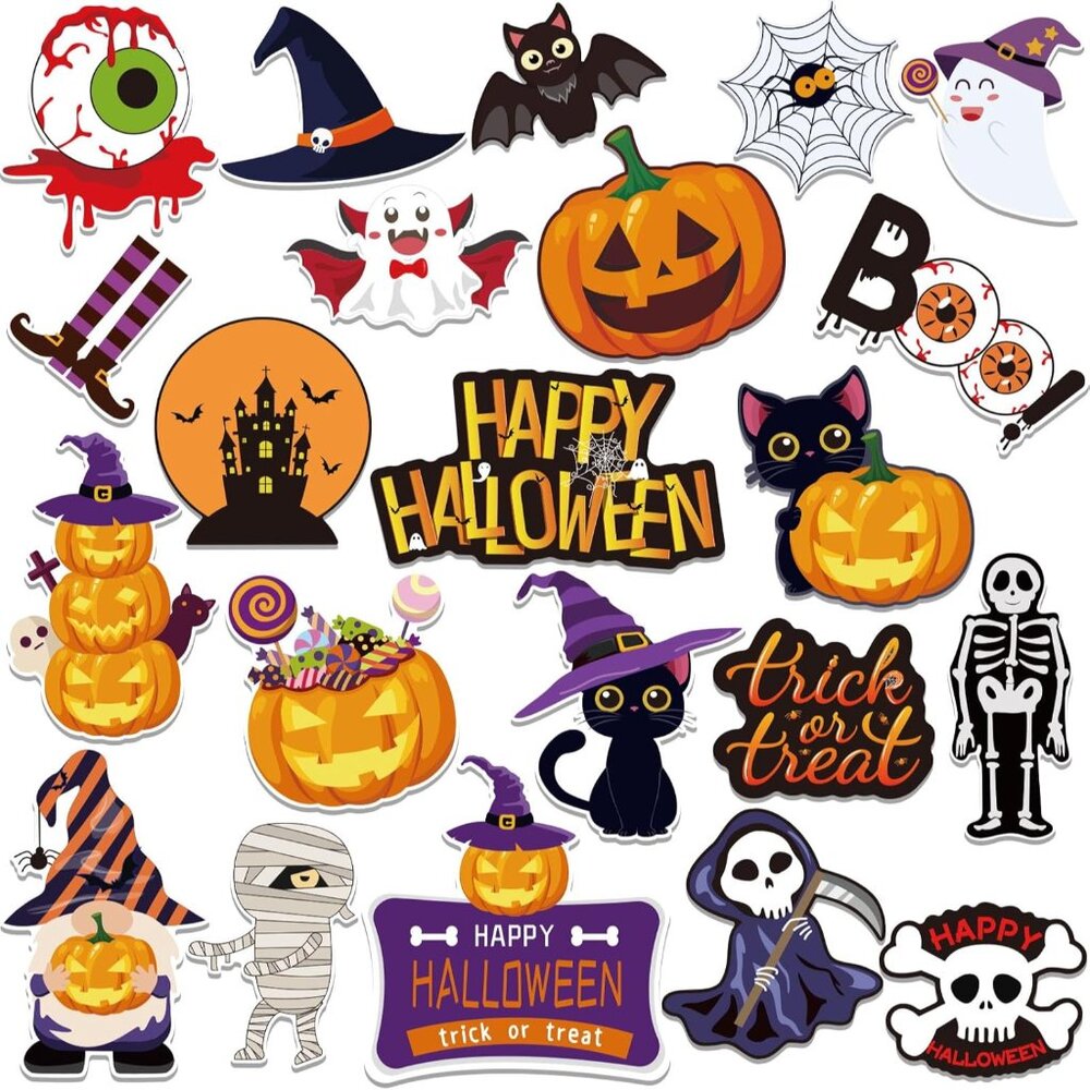 Halloween Magnets Decorations Stickers, 22pcs Pumpkin Ghosts Bat Car Magnets Dec